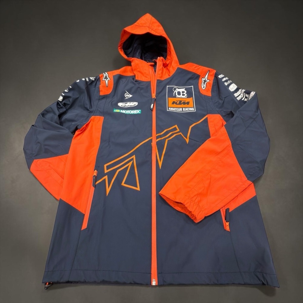 Red Bull KTM Racing Team Jacket Men Small Blue Orange Amateur Racing Windbreaker